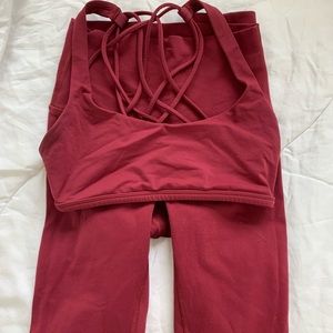 Dark red lululemon set!